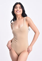 Women's Scoopneck Sleeveless Double Lined High Stretch Bodysuit