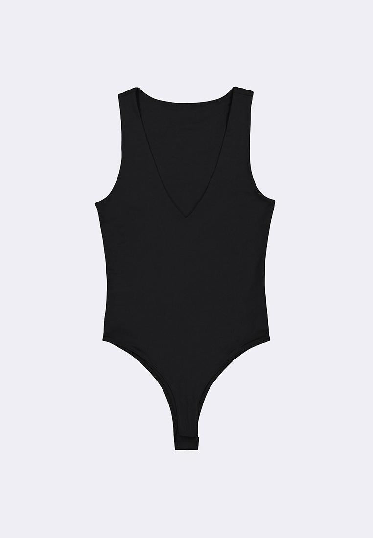 Women's V-Neck Sleeveless Double Lined High Stretch Bodysuit