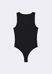 Women's V-Neck Sleeveless Double Lined High Stretch Bodysuit