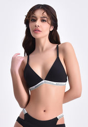 Women's Cotton Stretch Rib Triangle Bralette