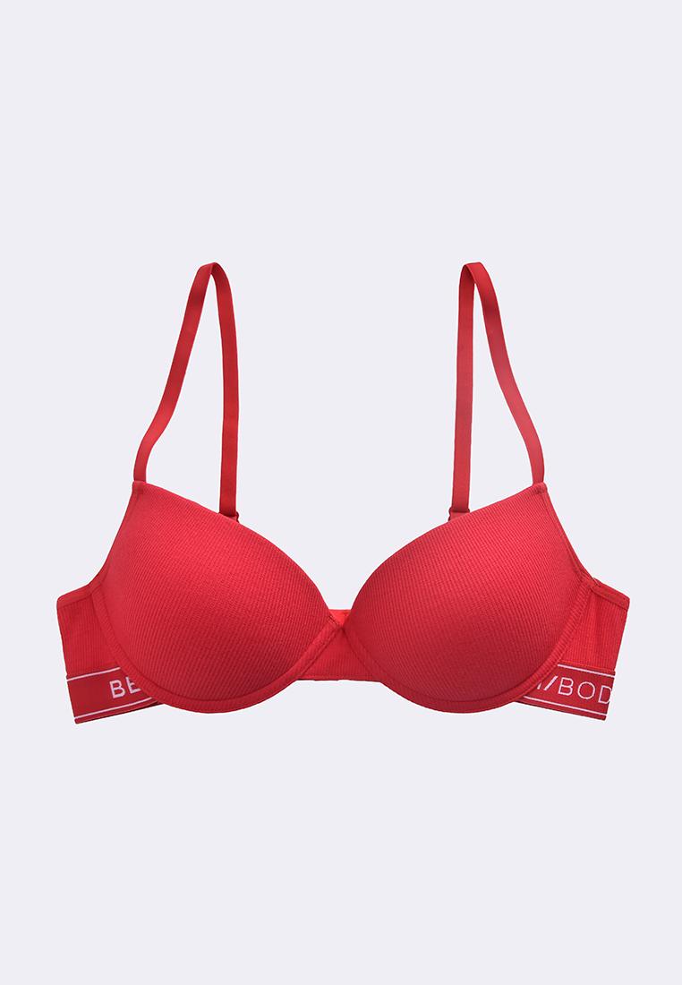 Women's Rib Cotton Stretch Padded Push-Up Bra