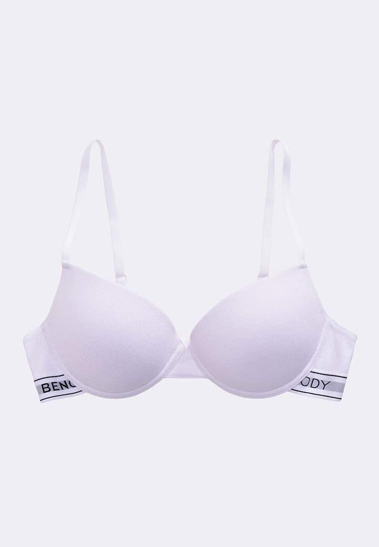 Women's Rib Cotton Stretch Padded Push-Up Bra