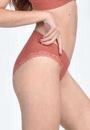Women's Seamless Lace Hi-Leg Bikini