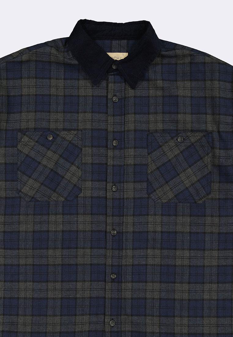 Bench x Kim Soo Hyun Men's Checkered Long Sleeve Polo