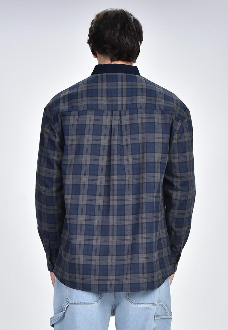 Bench x Kim Soo Hyun Men's Checkered Long Sleeve Polo