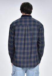 Bench x Kim Soo Hyun Men's Checkered Long Sleeve Polo