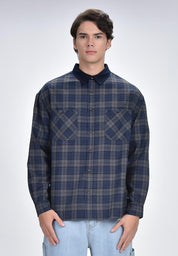 Bench x Kim Soo Hyun Men's Checkered Long Sleeve Polo