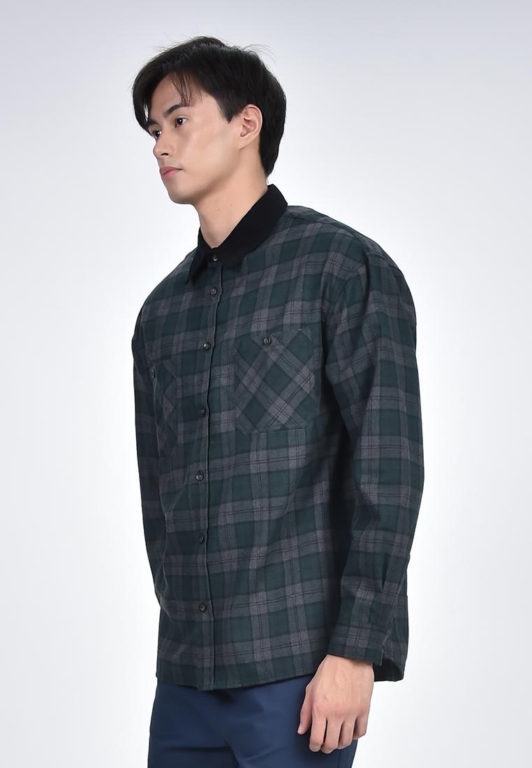 Bench x Kim Soo Hyun Men's Checkered Long Sleeve Polo