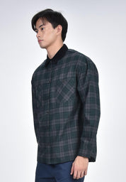 Bench x Kim Soo Hyun Men's Checkered Long Sleeve Polo