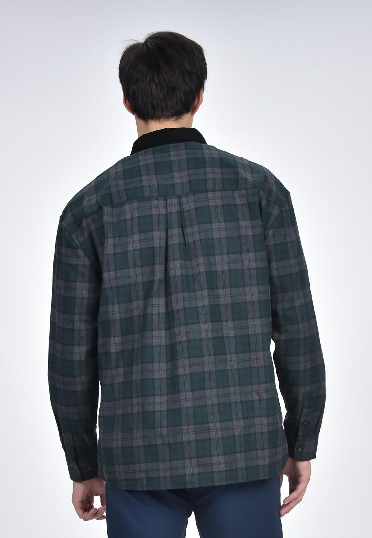 Bench x Kim Soo Hyun Men's Checkered Long Sleeve Polo