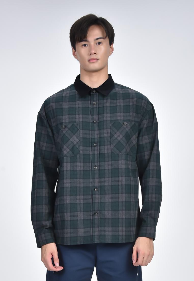 Bench x Kim Soo Hyun Men's Checkered Long Sleeve Polo