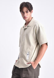 Men's Striped Short Sleeve Button Shirt