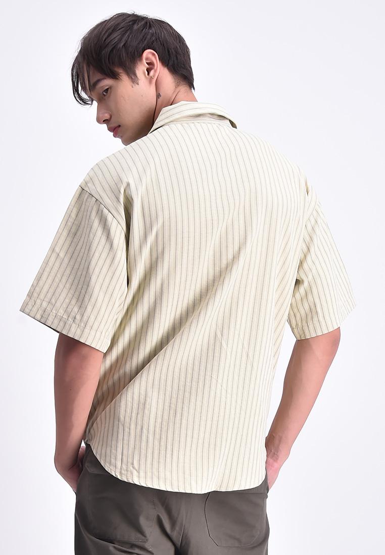 Men's Striped Short Sleeve Button Shirt