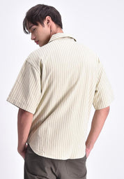 Men's Striped Short Sleeve Button Shirt
