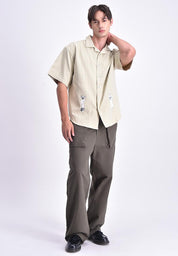 Men's Striped Short Sleeve Button Shirt