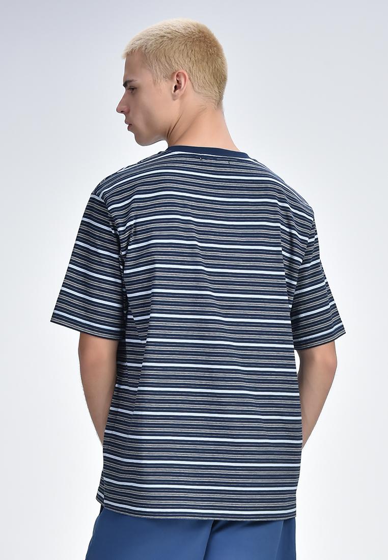 Men's Round Neck Striped Tee