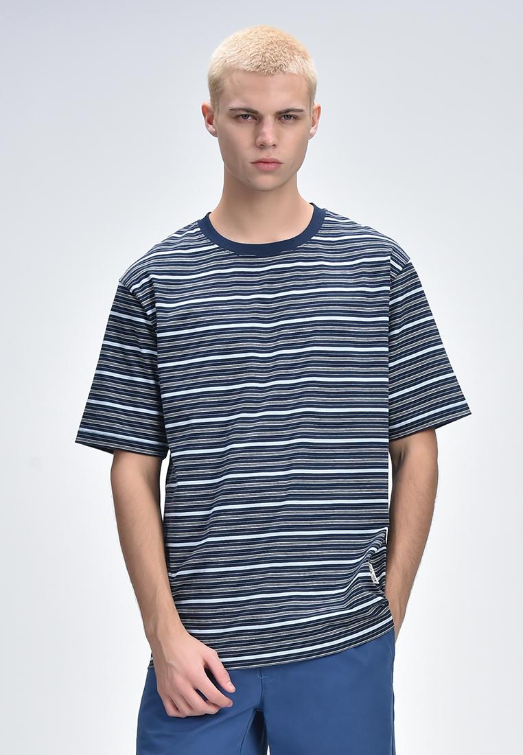 Men's Round Neck Striped Tee