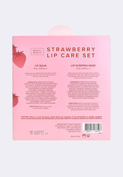 Strawberry Lip Care Set: Lip Balm, Lip Sleeping Mask and Lip Brush