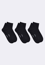Women's 3-in-1 Pack Half-Terry Basic Ped Socks