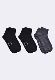 Women's 3-in-1 Pack Half-Terry Basic Ped Socks