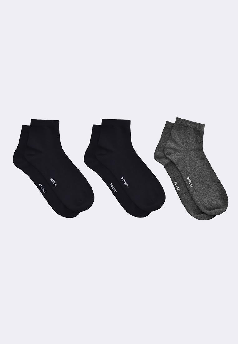 Men's 3-in-1 Pack Half Terry Basic Ped Socks