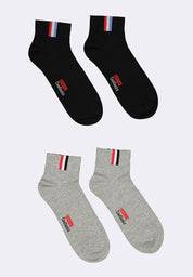 Men's 2-in-1 Pack Casual Ankle Socks