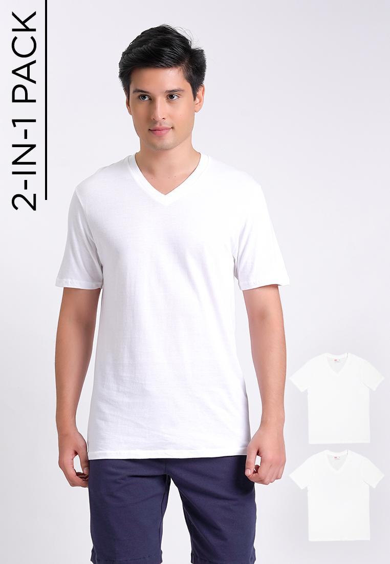 Men's 2-in-1 Pack V-Neck Undershirt
