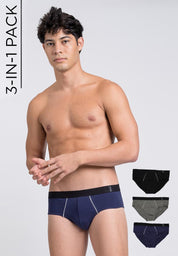 Men's 3-in-1 Pack Hipster Brief