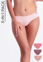 Women's 3-in-1 Pack Mid-Rise Bikini