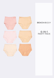 Women's 6-in-1 Pack Mid Rise Hipster Panty