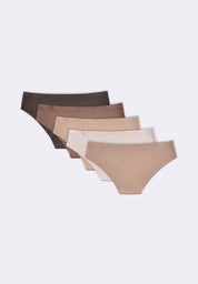 Women's 5-in-1 Pack Seamless Low Rise Bikini Panty