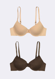 Women's 2-in-1 Pack Wired Push Up Bra