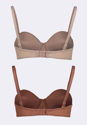 Women's 2-in-1 Pack Strapless Push Up Bra