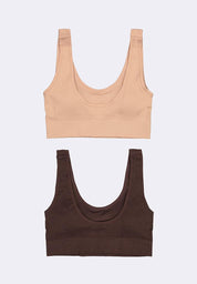 Women's 2-in-1 Pack Seamless Scoop Neck Bralette