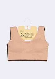 Women's 2-in-1 Pack Seamless Scoop Neck Bralette