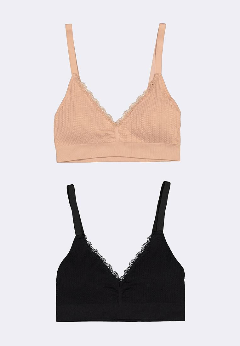 Women's 2-in-1 Pack Seamless V-Neck Bralette