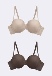 Women's 2-In-1 Demi Cup Strapless Bra