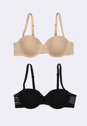 Women's 2-In-1 Demi Cup Strapless Bra