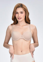 Women's 2-In-1 Demi Cup Strapless Bra
