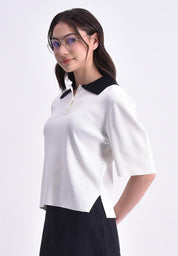 Women's Flat Knit Collared T-Shirt