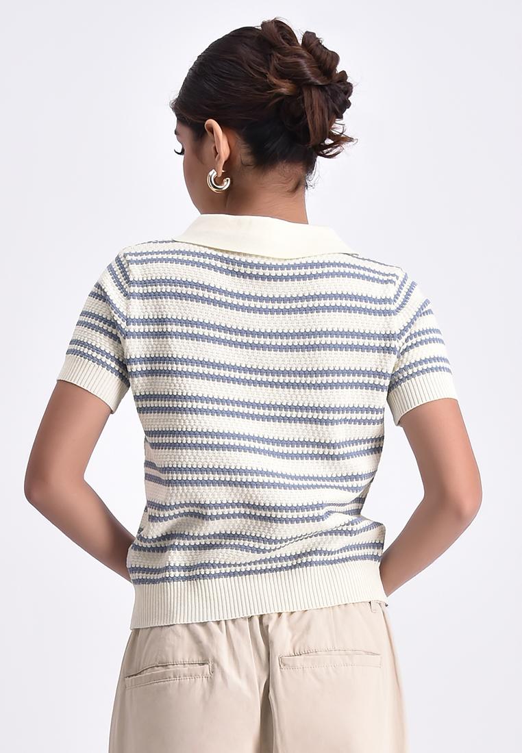 Women's Flat Knit Collared Shirt