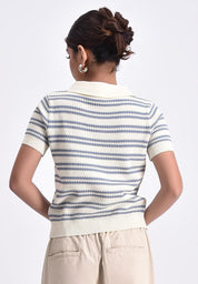 Women's Flat Knit Collared Shirt