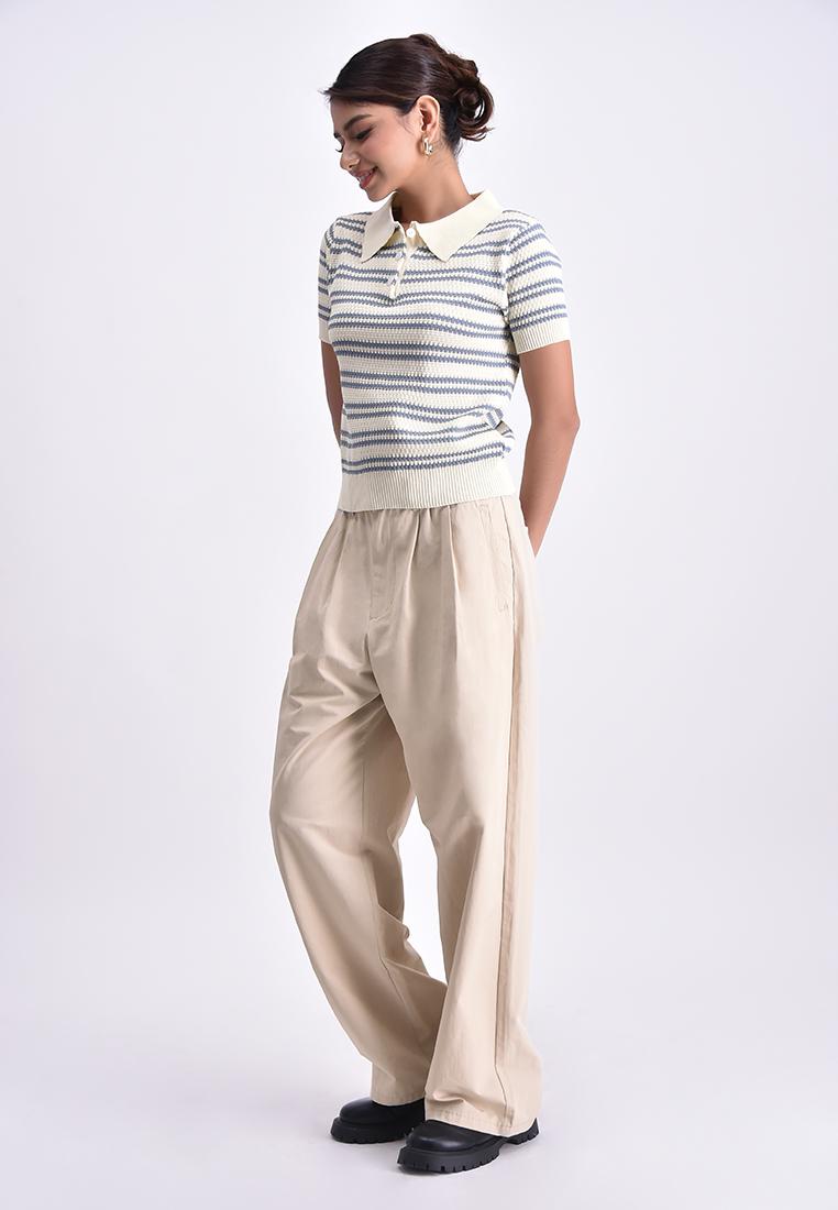Women's Flat Knit Collared Shirt