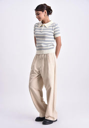 Women's Flat Knit Collared Shirt