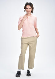 Women's Flat Knit Collared T-Shirt