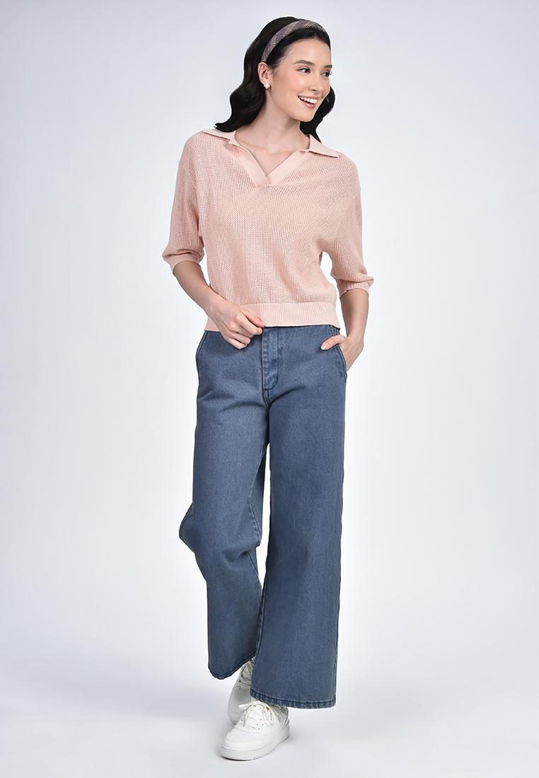 Women's Knitted Collared Tee