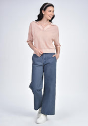 Women's Knitted Collared Tee