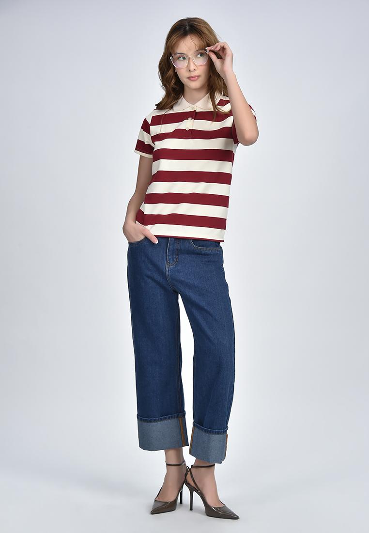 Women's Stripe Collared Shirt