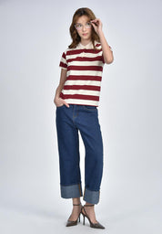 Women's Stripe Collared Shirt