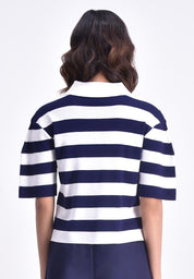 Women's Stripe Collared T-Shirt